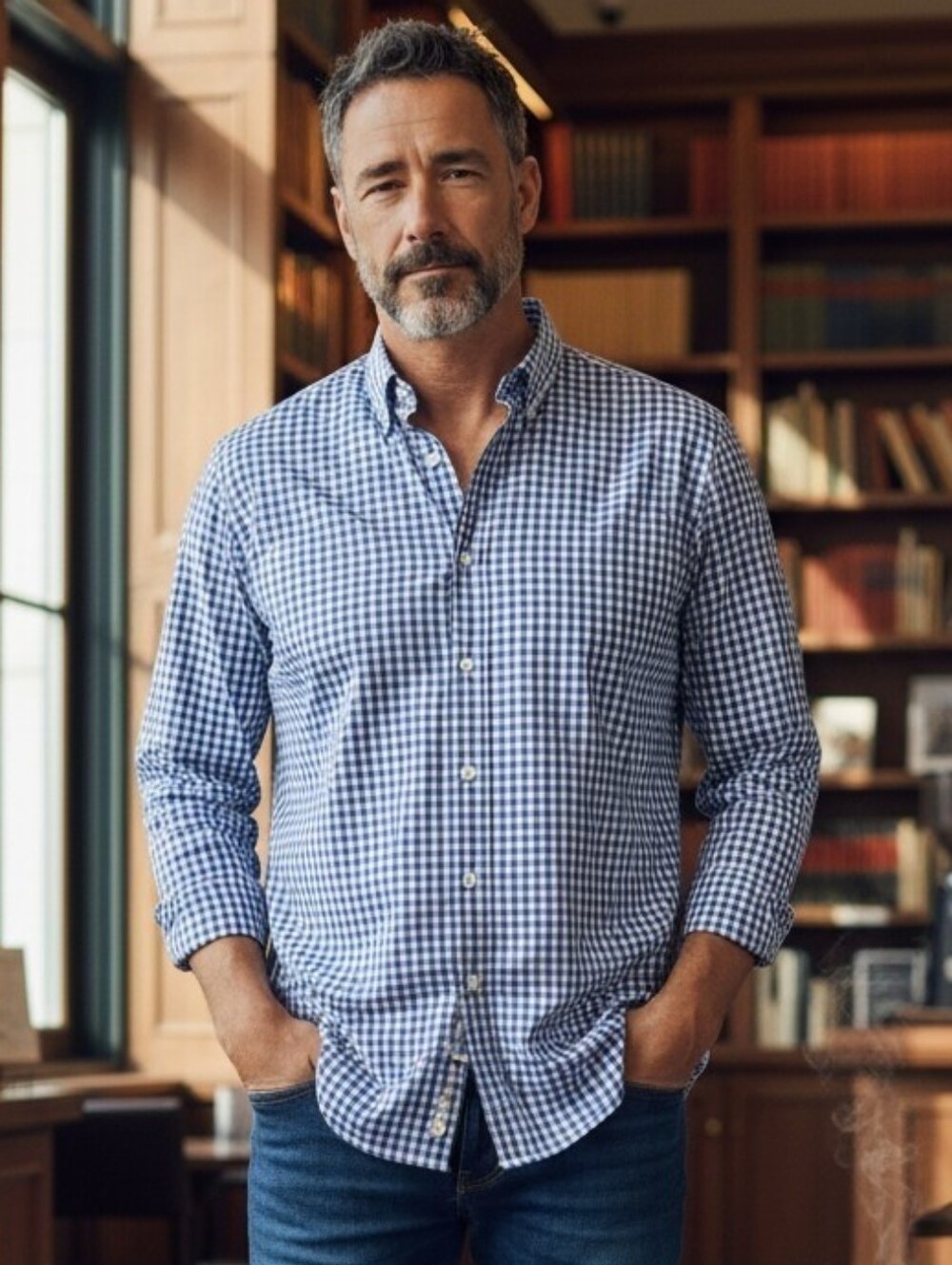 Ralph Lauren Blue & White Gingham Button-Down Shirt